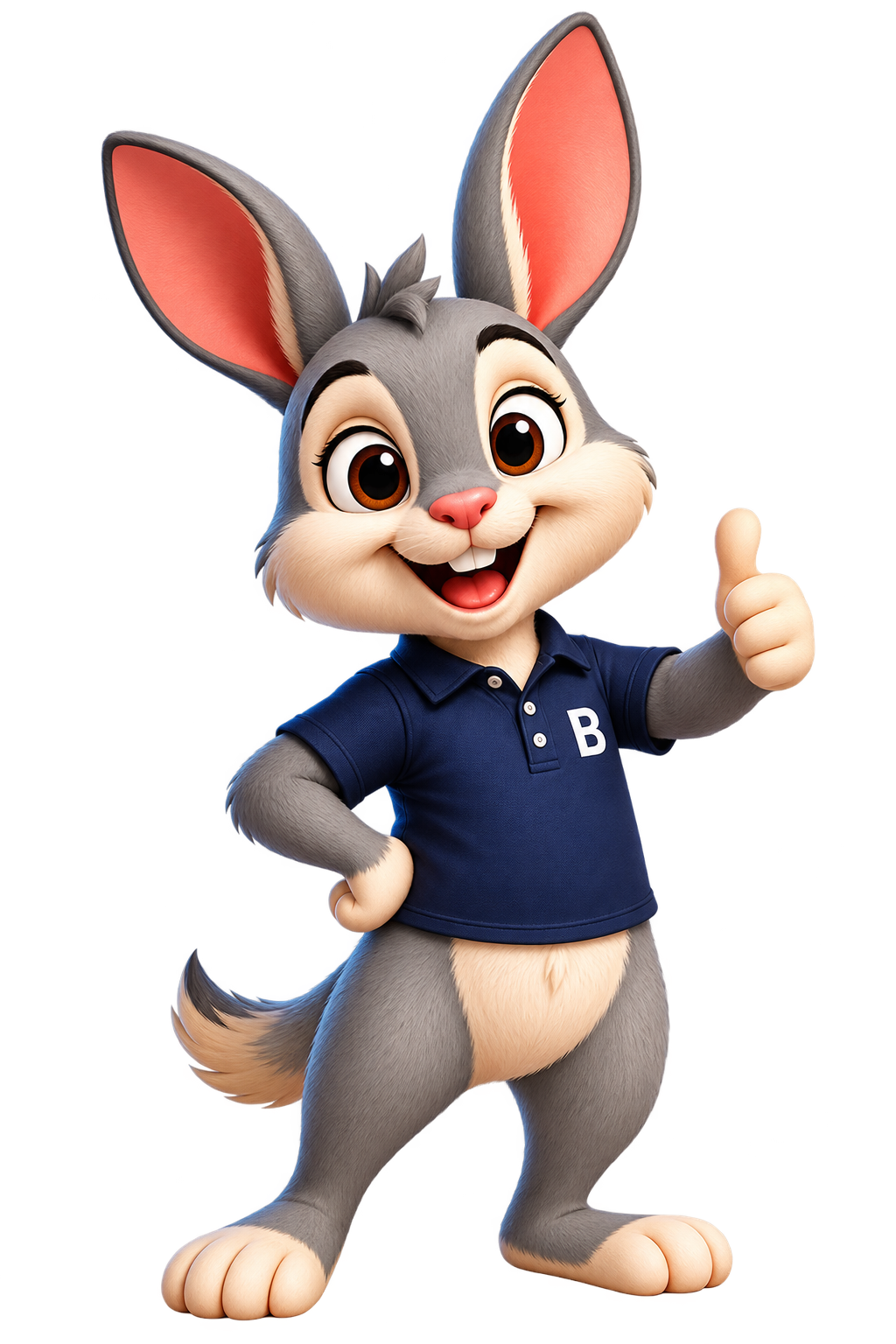 Bilvi giving a friendly thumbs up